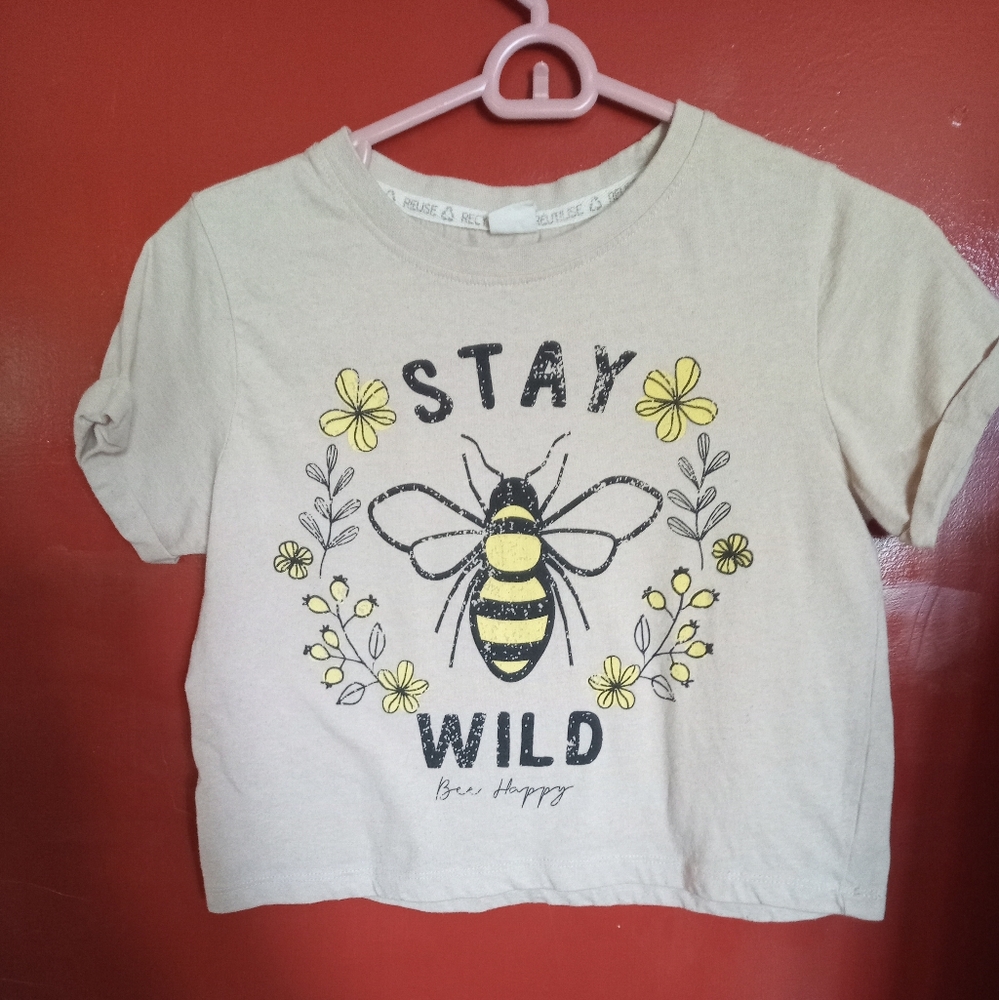 Bee Happy Graphic Crop Top